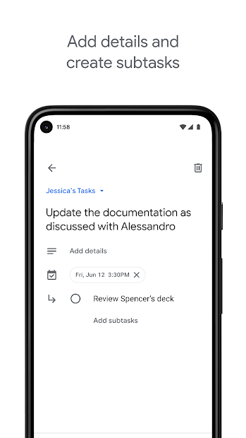 Ảnh chụp màn hình Google Task - nhắc nhở công việc cho bạn