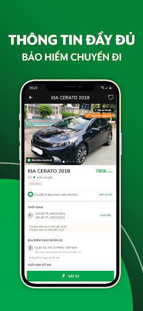 Screenshots MIOTO - Ứng dụng thuê xe ô tô giá rẻ, nhiều xe