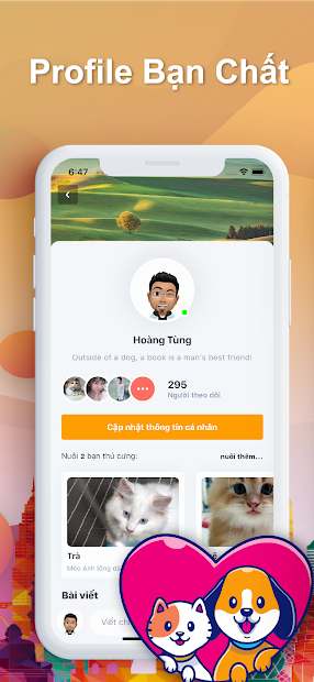 Screenshots Pety mạng xã hội của người yêu thú cưng