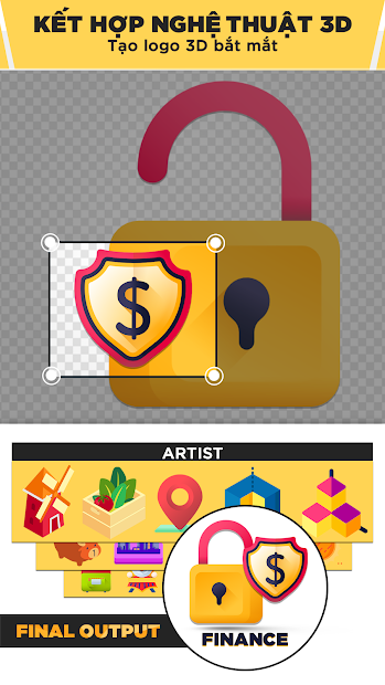 Screenshots Logo Maker 3D: Tự Tạo và Thiết kế Logo miễn phí Cute Wallpapers Studio