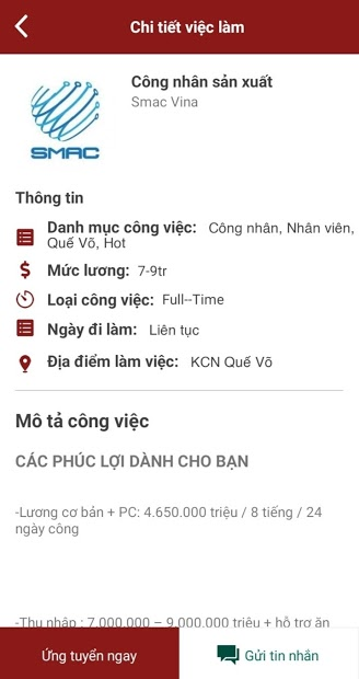 Screenshots Việc làm Bắc Ninh: Tổng hợp nhiều việc làm tại Bắc Ninh