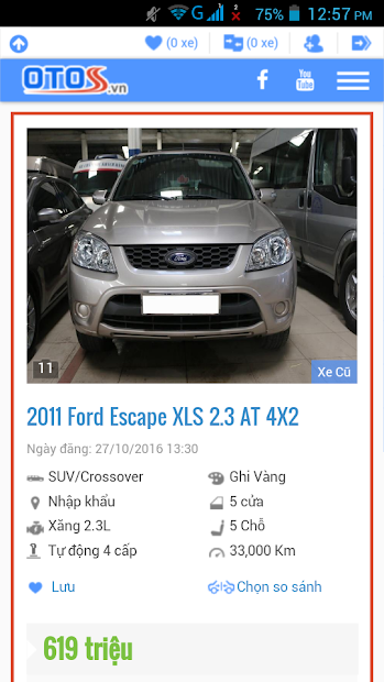 Screenshots Xe ô tô cũ Việt Nam: Tổng hợp đầy đủ các loại xe cũ tại Việt Nam