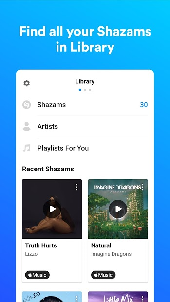 Screenshots Shazam - Ứng dụng tìm kiếm nhạc nhanh chóng