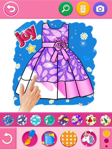 Screenshots Glitter dress coloring and drawing book for Kids: Sách tô màu váy đầm lấp lánh cho bé