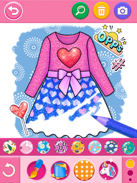 Screenshots Glitter dress coloring and drawing book for Kids: Sách tô màu váy đầm lấp lánh cho bé