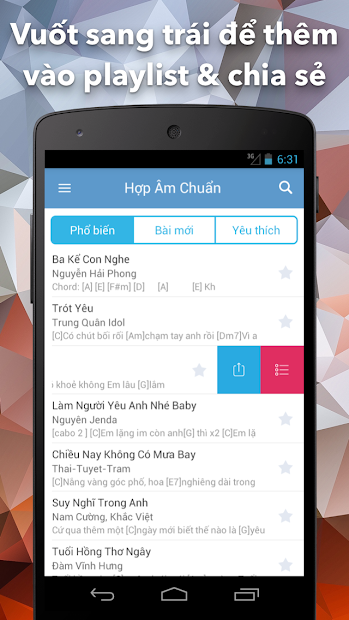 Screenshots Hợp Âm Chuẩn - Ứng dụng tra cứu hợp âm Guitar, Ukulele và Piano