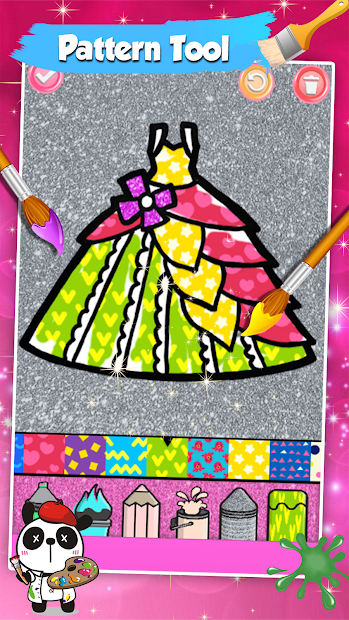 Screenshots Glitter Dresses Coloring Book For Kids: Sách tô màu váy đầm lấp lánh cho bé