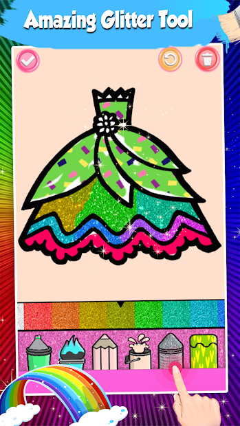 Screenshots Glitter Dresses Coloring Book For Kids: Sách tô màu váy đầm lấp lánh cho bé