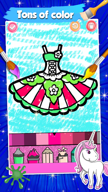 Screenshots Glitter Dresses Coloring Book For Kids: Sách tô màu váy đầm lấp lánh cho bé