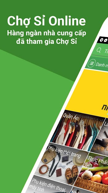 Screenshots Chợ Sỉ Online: Mua bán hàng hóa Online