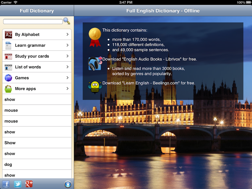 Screenshots English Dictionary - Từ điển Anh - Anh Offline