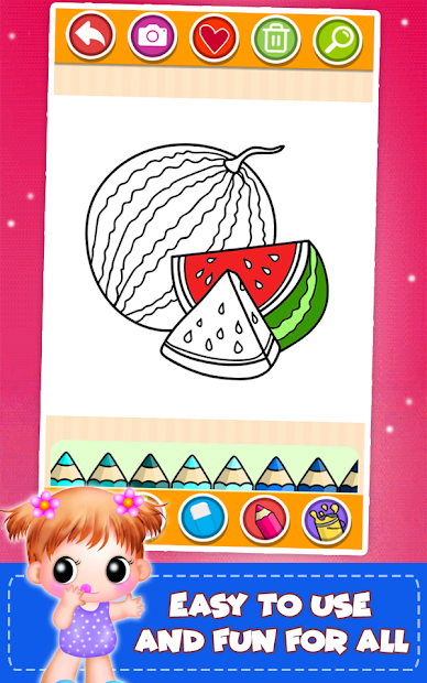 Ứng Dụng Fruits And Vegetables Coloring: Sách Tô Màu Mẫu Trái Cây Cho Bé |  Link Tải Free, Cách Sử Dụng