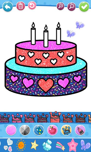 Ứng Dụng Glitter Birthday Cake - Sách Vẽ Và Tô Màu Bánh Sinh Nhật Lấp Lánh  | Link Tải Free, Cách Sử Dụng