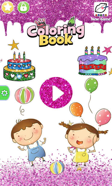 Screenshots Glitter Birthday Cake Coloring and Drawing - Sách vẽ và tô màu bánh sinh nhật lấp lánh