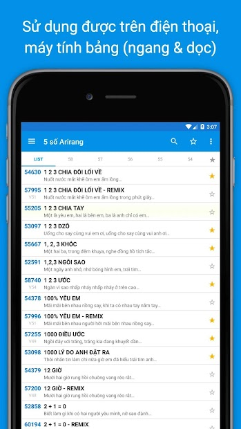Screenshots Mã số Karaoke Vietnam: Tra cứu hơn 50.000 mã karaoke 5 số, 6 số