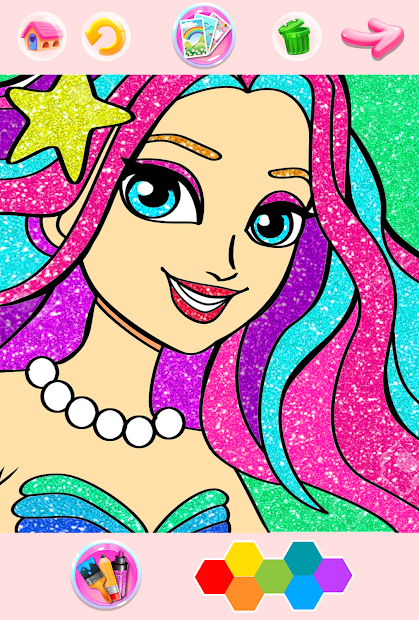 Screenshots Rainbow Glitter Coloring Book - Unicorn Artist: Sách tô màu chú Kỳ Lân