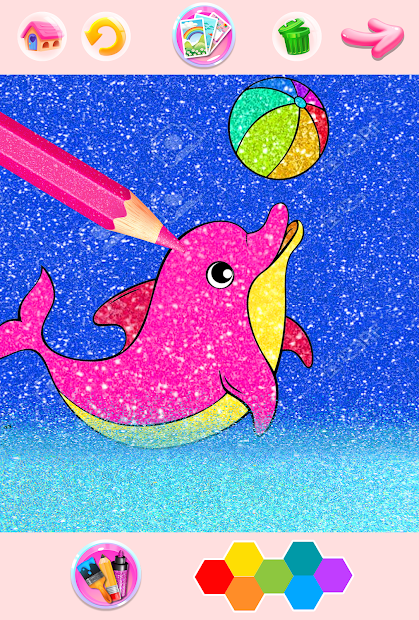 Screenshots Rainbow Glitter Coloring Book - Unicorn Artist: Sách tô màu chú Kỳ Lân