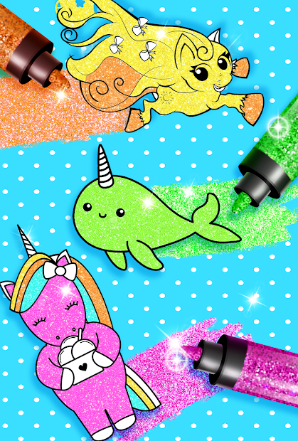 Download Rainbow Glitter Coloring Book - Unicorn Artist: Sách tô màu chú Kỳ Lân