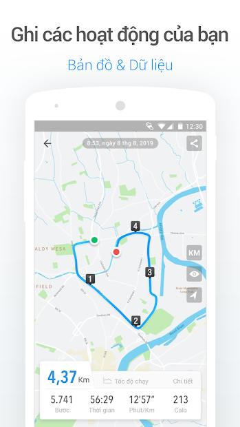 Screenshots Ứng dụng đếm bước chân, tính calo, quản lý chỉ số cơ thể