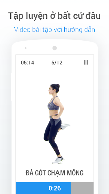 Screenshots Ứng dụng đếm bước chân, tính calo, quản lý chỉ số cơ thể