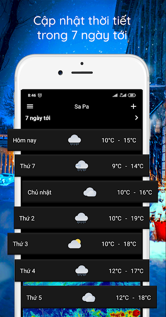 Screenshots WeatherLike: Dự báo thời tiết nắng mưa trong 7 ngày