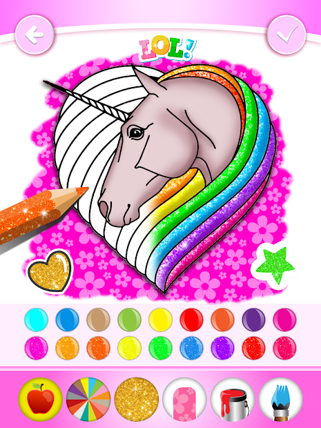 Screenshots Unicorn Coloring Book Glitter for kids: Sách tô màu kì lân vui nhộn cho bé