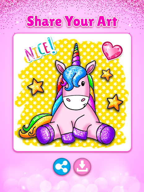 Screenshots Unicorn Coloring Book Glitter for kids: Sách tô màu kì lân vui nhộn cho bé