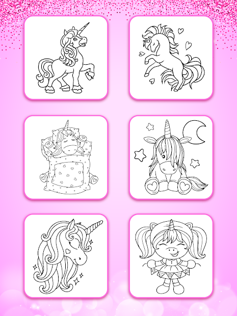 Screenshots Unicorn Coloring Book Glitter for kids: Sách tô màu kì lân vui nhộn cho bé