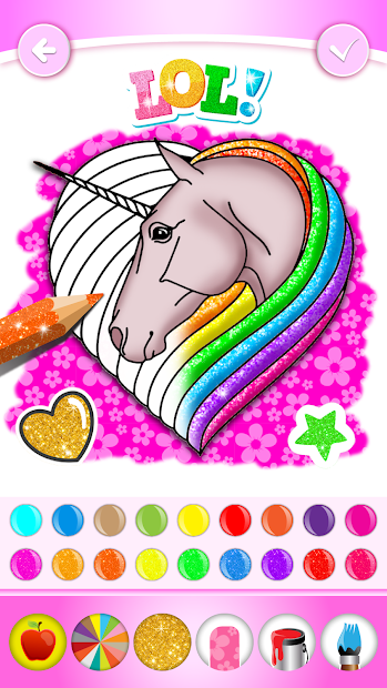 Screenshots Unicorn Coloring Book Glitter for kids: Sách tô màu kì lân vui nhộn cho bé
