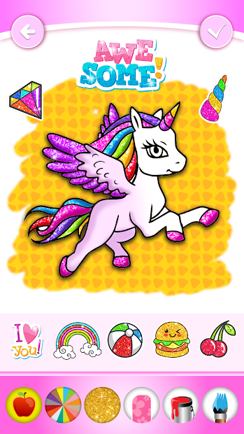 Screenshots Unicorn Coloring Book Glitter for kids: Sách tô màu kì lân vui nhộn cho bé