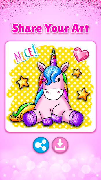 Screenshots Unicorn Coloring Book Glitter for kids: Sách tô màu kì lân vui nhộn cho bé