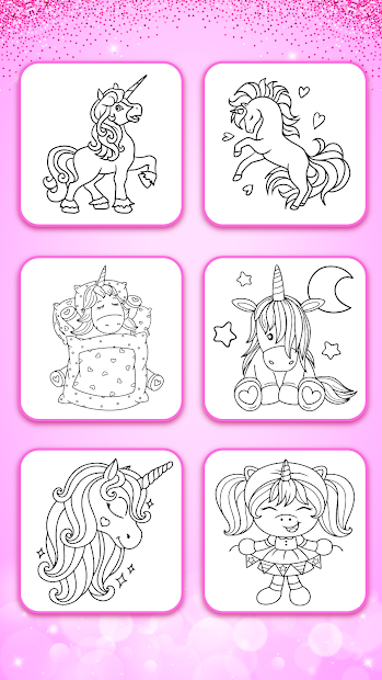 Screenshots Unicorn Coloring Book Glitter for kids: Sách tô màu kì lân vui nhộn cho bé