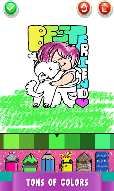 Screenshots Kawaii Coloring Pages With Glitter - Drawing Book: Sách vẽ, tô màu các nhân vật hoạt hình