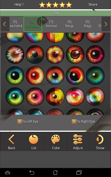 Screenshots Sharingan - Eyes And Hair Color Changer: Thay đổi màu mắt và tóc của bạn đơn giản