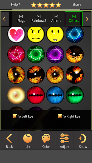 Screenshots Sharingan - Eyes And Hair Color Changer: Thay đổi màu mắt và tóc của bạn đơn giản