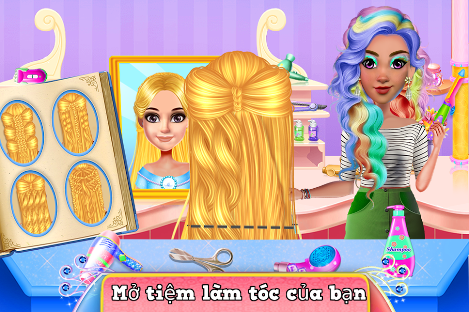Screenshots School Girls Hair Dress Up Salon - Chuyên viên: Tạo kiểu tóc cho búp bê