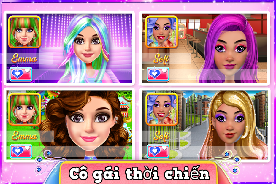 Screenshots School Girls Hair Dress Up Salon - Chuyên viên: Tạo kiểu tóc cho búp bê