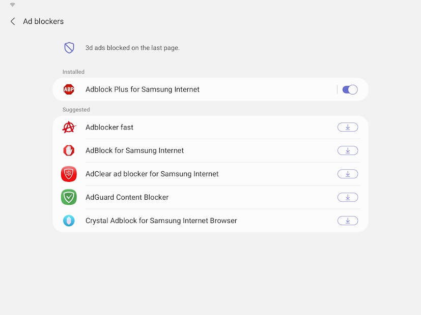 Screenshots Samsung Internet Browser - Chặn quảng cáo, đặt mật khẩu trình duyệt