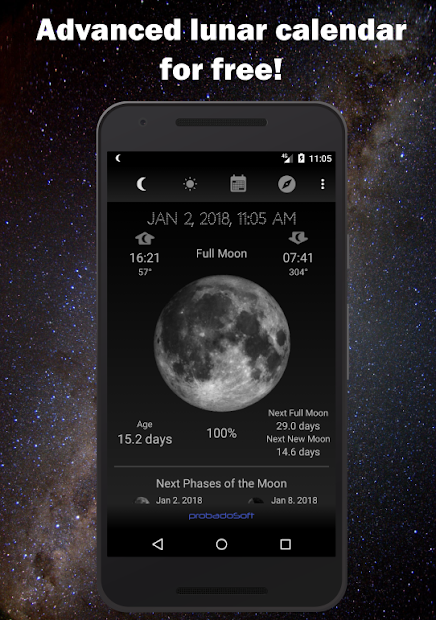 Screenshots Moon Phase Calendar - Giờ mọc và lặn của mặt trăng và mặt trời