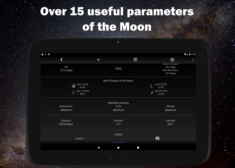 Screenshots Moon Phase Calendar - Giờ mọc và lặn của mặt trăng và mặt trời