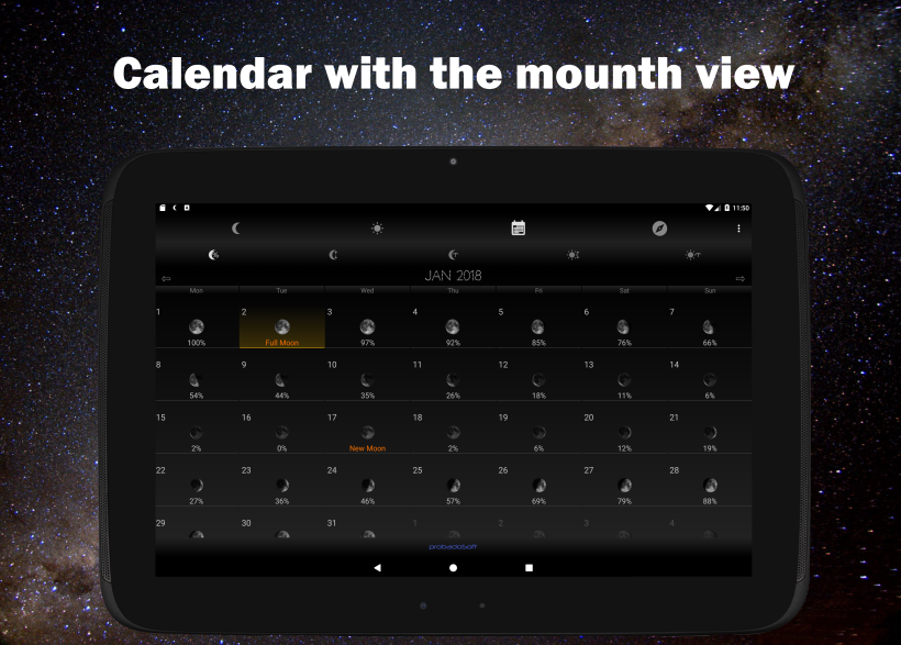 Screenshots Moon Phase Calendar - Giờ mọc và lặn của mặt trăng và mặt trời