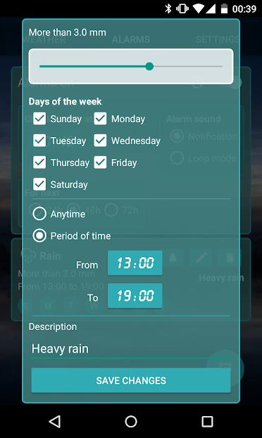 Screenshots Custom Weather Alerts - Cảnh báo thời tiết 7 ngày liên tiếp