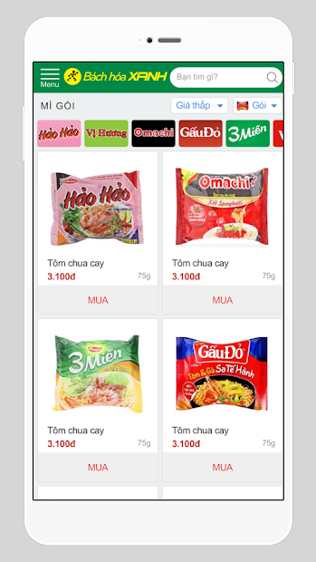 Screenshots Ứng dụng Bách Hoá Xanh: Mua hàng, đi chợ online tiện lợi