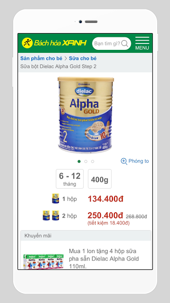 Screenshots Ứng dụng Bách Hoá Xanh: Mua hàng, đi chợ online tiện lợi