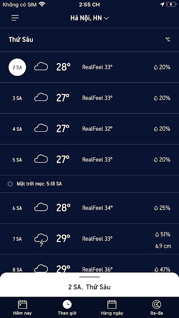 Screenshots AccuWeather - Dự báo thời tiết