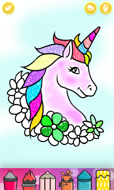 Glitter Unicorn: Hãy xem hình một chú ngựa kỳ lân lung linh như những vì tinh thể trên lưng chú. Bạn sẽ cảm thấy như đang đắm mình trong một câu chuyện thần tiên, mơ màng và tuyệt vời đến lạ!