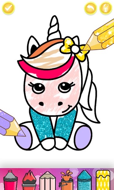 Screenshots Glitter Unicorn Coloring Book - Rainbow Drawing - Sách tô màu mẫu kì lân đáng yêu