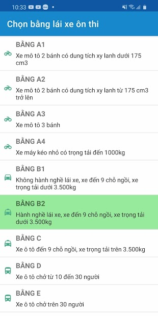 Screenshots Ôn thi giấy phép lái xe GPLX - Ôn thi bằng lái xe máy, xe ô tô