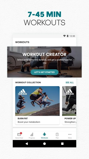 Screenshots adidas Training by Runtastic - Theo dõi quá trình tập luyện thể hình
