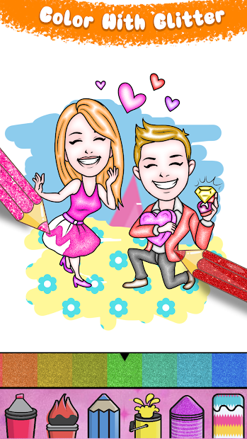 Ứng dụng Glitter Wedding: Sách vẽ và tô màu cô dâu chú rể cho bé ...